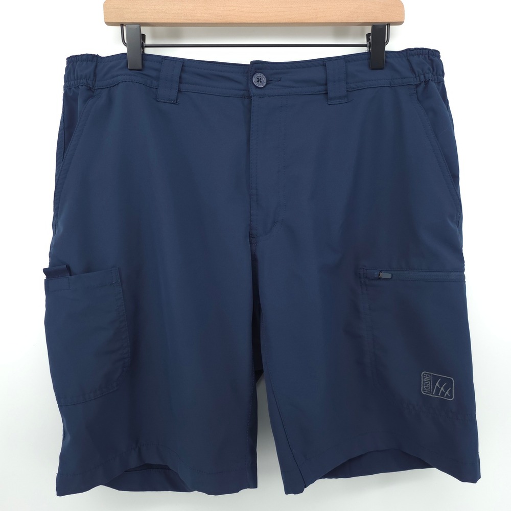 Fintech Mens Performance Shorts XL Navy Blue Quick Dry Fishing Utility Hiking